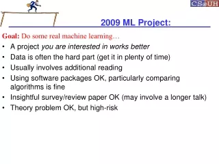 2009 ML Project: