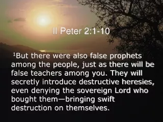 II Peter 2:1-10
