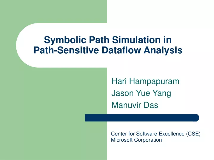 symbolic path simulation in path sensitive dataflow analysis