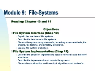 Module 9:  File-Systems