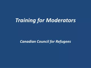 Training for Moderators