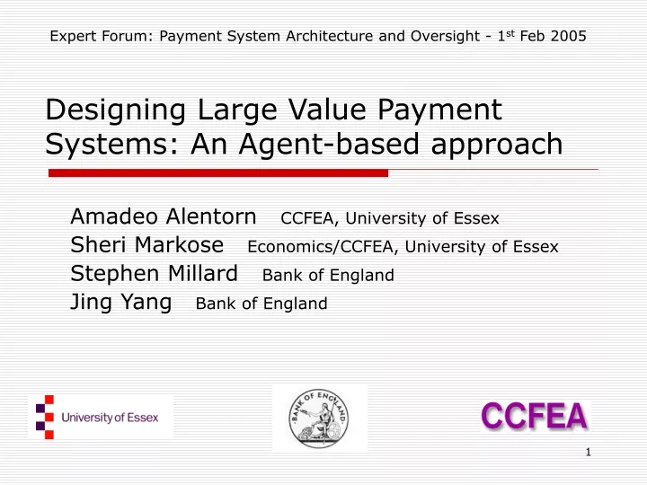 designing large value payment systems an agent based approach