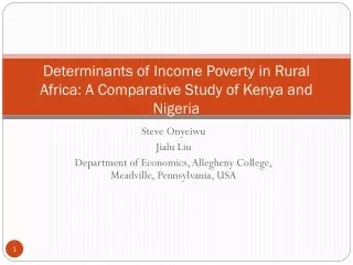 Determinants of Income Poverty in Rural Africa: A Comparative Study of Kenya and Nigeria
