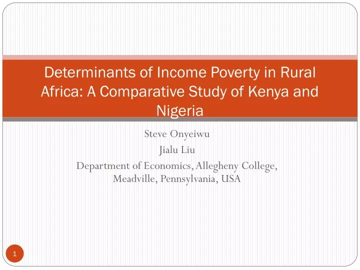 determinants of income poverty in rural africa a comparative study of kenya and nigeria