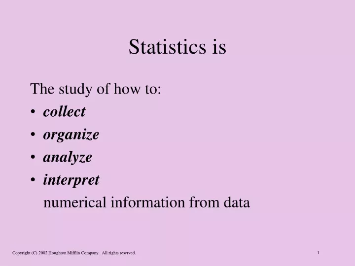 statistics is