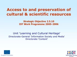 Unit 'Learning and Cultural Heritage'