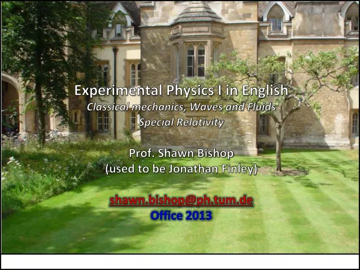 experimental physics i in english classical