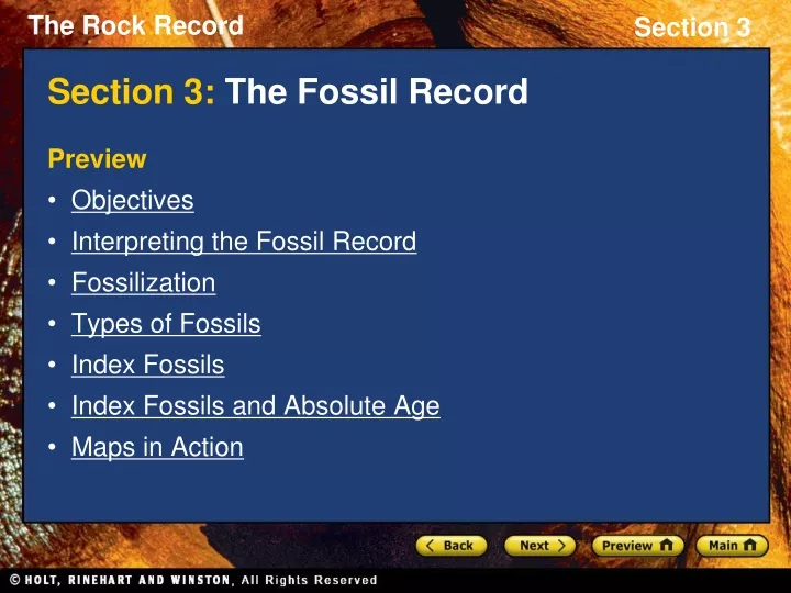 section 3 the fossil record