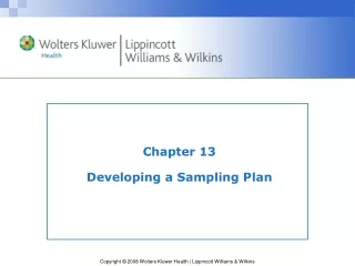 Chapter 13 Developing a Sampling Plan