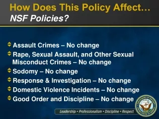 How Does This Policy Affect… NSF Policies?
