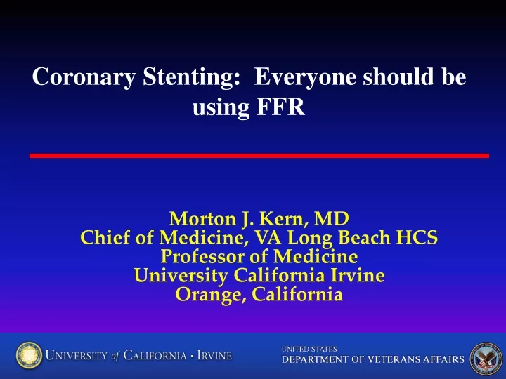coronary stenting everyone should be using ffr