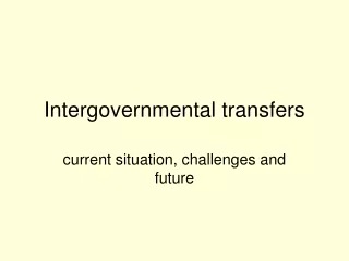 Intergovernmental transfers