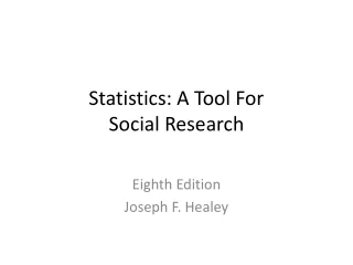 Statistics: A Tool For Social Research