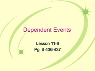 Dependent Events