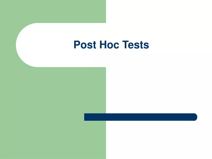 post hoc tests