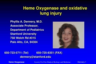Heme Oxygenase and oxidative lung injury