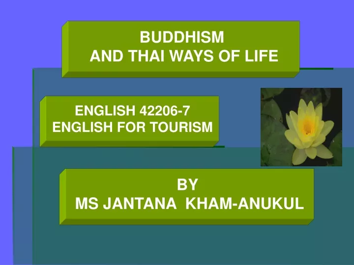 buddhism and thai ways of life
