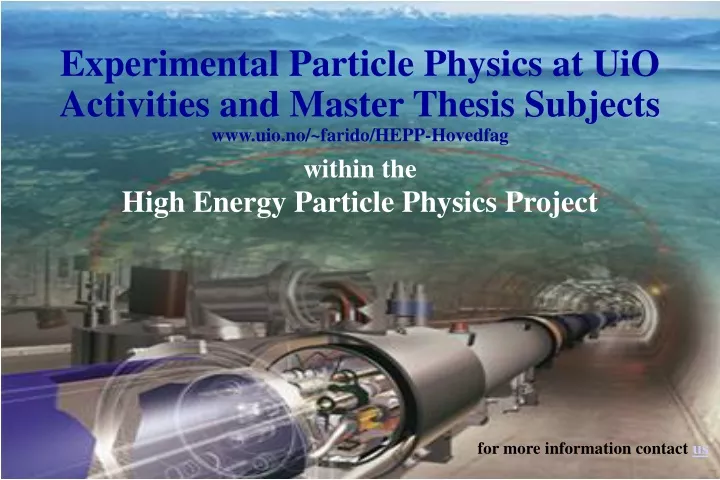 experimental particle physics at uio activities