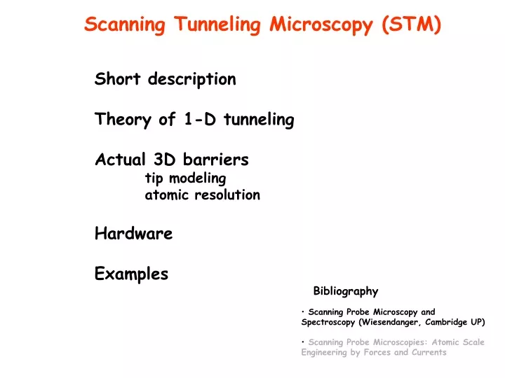 scanning tunneling microscopy stm