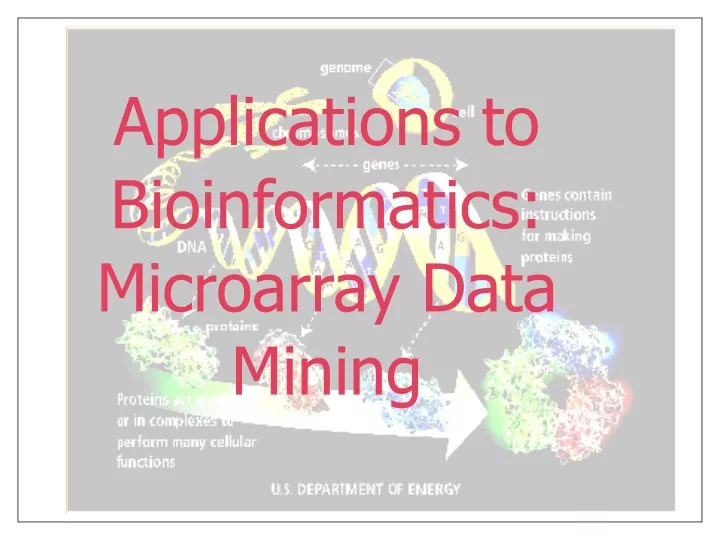 applications to bioinformatics microarray data mining
