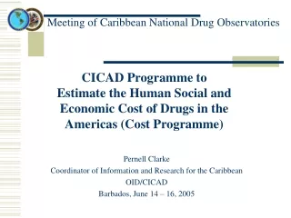 Meeting of Caribbean National Drug Observatories