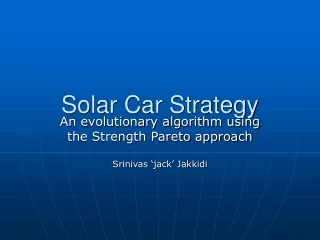 Solar Car Strategy