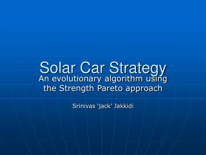 solar car strategy
