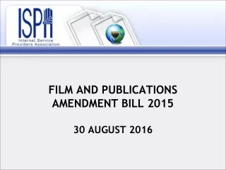 Film and Publications Amendment Bill 2015 30 august 2016
