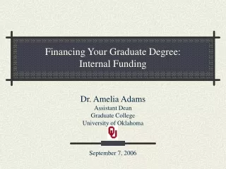 Financing Your Graduate Degree: Internal Funding