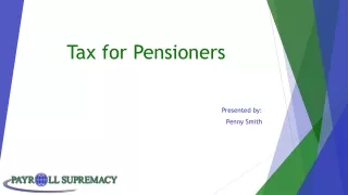 Tax for Pensioners