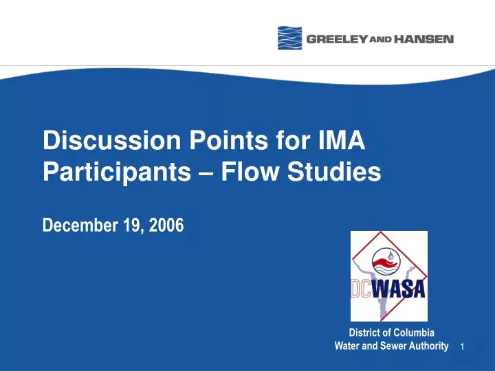 discussion points for ima participants flow studies