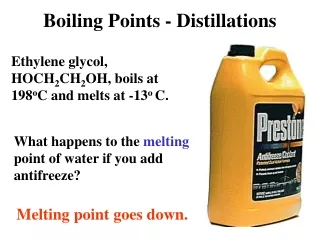 Boiling Points - Distillations
