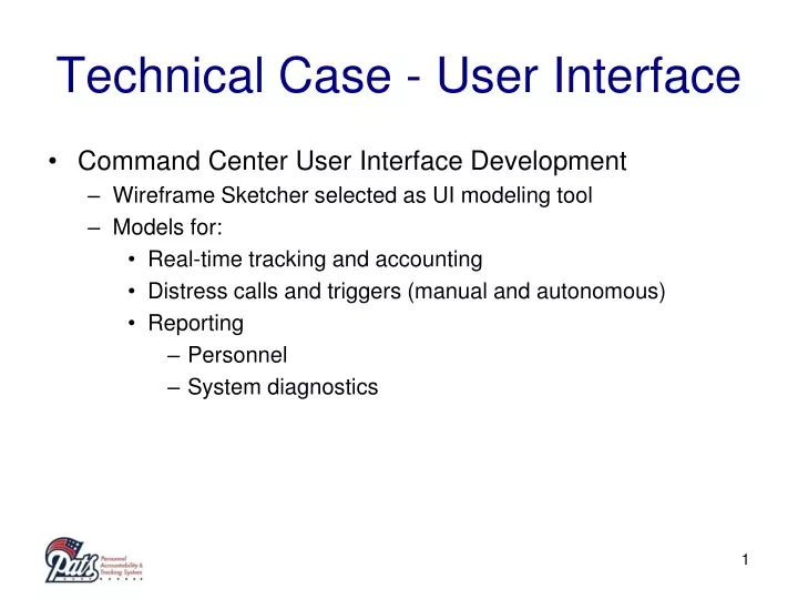 technical case user interface