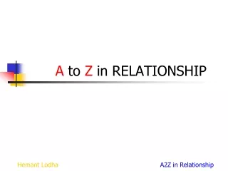 A  to  Z  in RELATIONSHIP