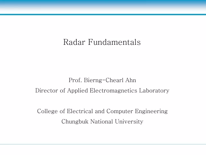 radar fundamentals