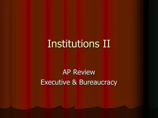 Institutions II