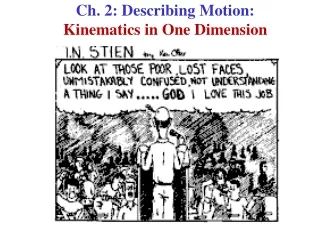 Ch. 2: Describing Motion:  Kinematics in One Dimension
