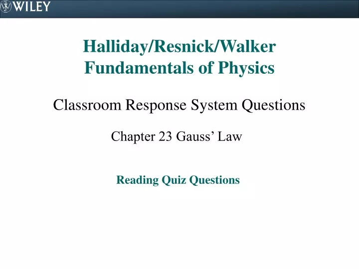 halliday resnick walker fundamentals of physics