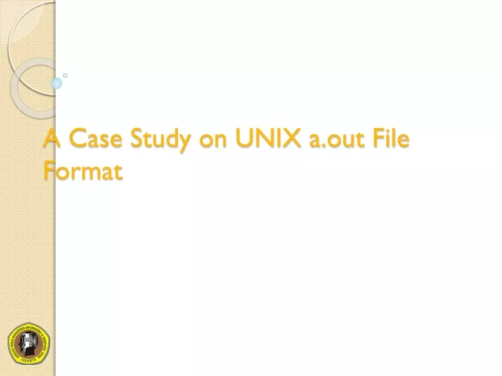 a case study on unix a out file format