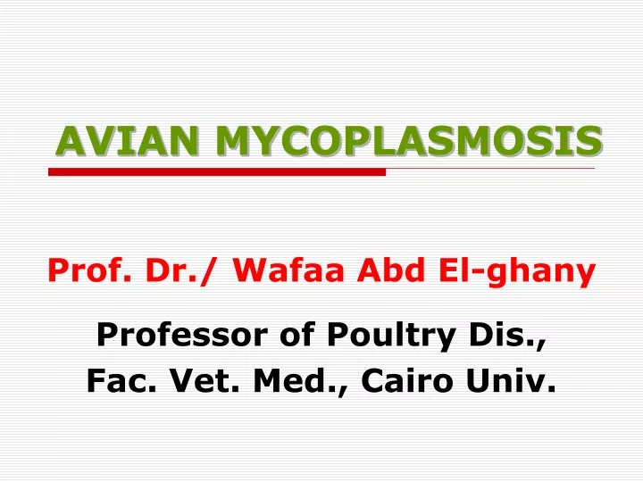 avian mycoplasmosis