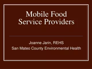 Mobile Food Service Providers