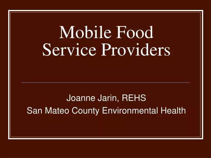 mobile food service providers