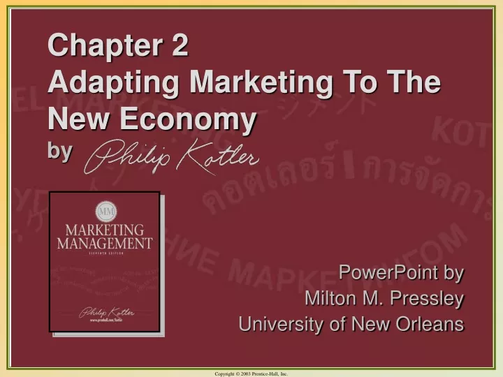 chapter 2 adapting marketing to the new economy by