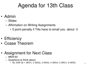 Agenda for 13th Class