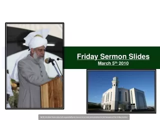Friday Sermon Slides March 5 th  2010