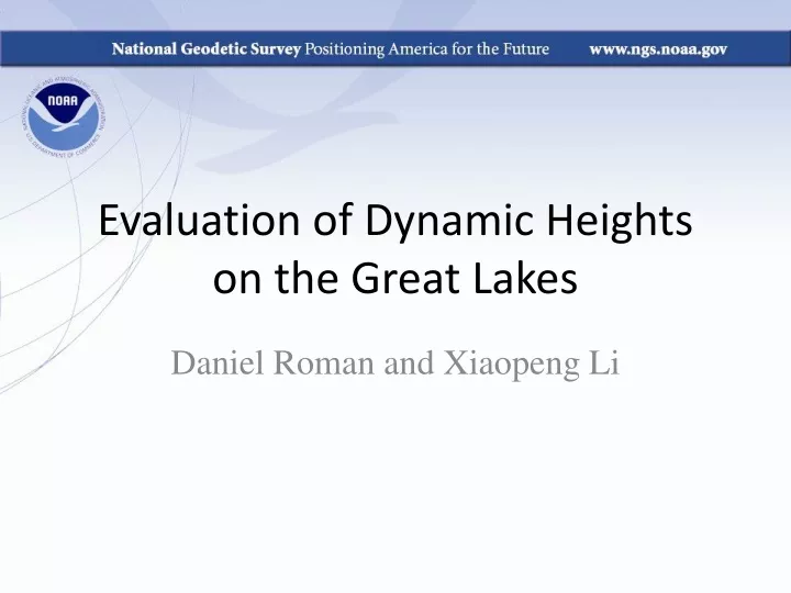 evaluation of dynamic heights on the great lakes