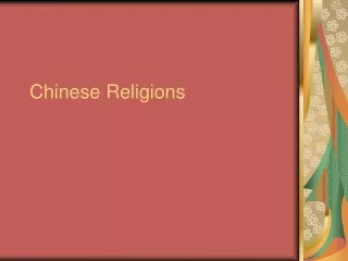 Chinese Religions