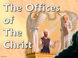 In this lesson tonight we are going to be considering the offices of Jesus