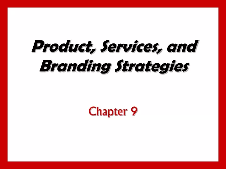 product services and branding strategies