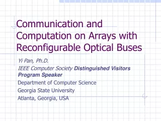 Communication and Computation on Arrays with Reconfigurable Optical Buses